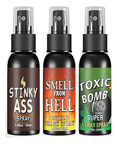 Spray Líquido Mal Cheiro Bomba Fedor Peido Falso 3 Unidades.