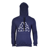 Buzo Kappa Logo Emmo Hoodie Hombre Azul