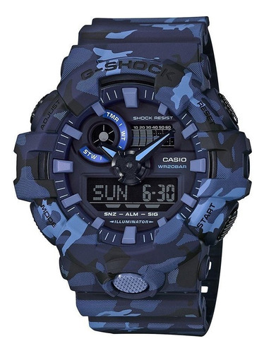 Reloj Casio G-shock Ga-700cm-2adr Análogo-digital Correa Azul Bisel Azul Fondo Azul