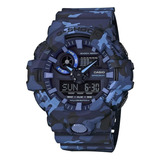 Reloj Casio G-shock Ga-700cm-2adr Análogo-digital Correa Azul Bisel Azul Fondo Azul