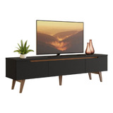 Mueble Para Tv Madesa Reims Hasta 75'' Color Negro