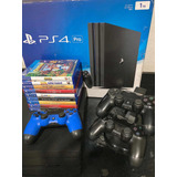 Ps4 Pro 1tb Com Caixa, 3 Controles E 8 Jogos