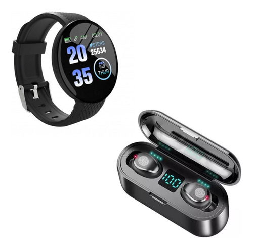 Combo Smartwatch D18 + Auriculares Inalámbricos F9 Touch