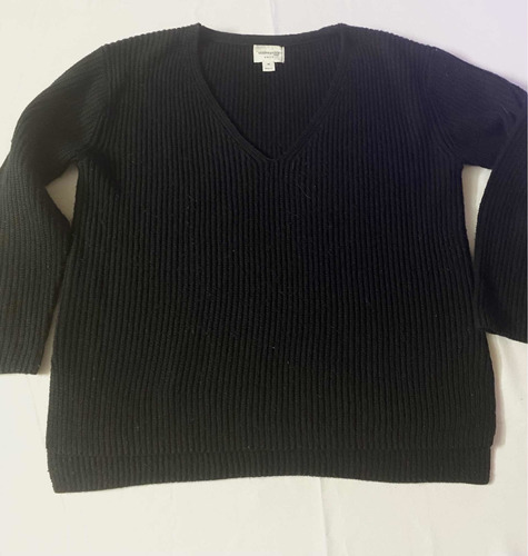 Sweter Lana Negro En V. Talle M. Marca University