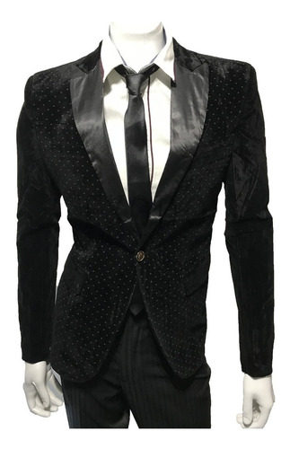 Blazer Terciopelo Negro Hombre Diseño