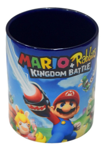 Taza De Ceramica, Mario Bros, Interior De Color, 11oz