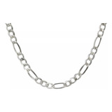  Cadena Collar Figaro Gruesa 3x1 De 60cm X 8mm De Plata 925