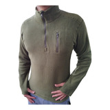 Poleron Polar Hombre Abrigo Invierno Verde Ymoss