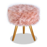 Puf, Puff Para Sala Pelo Alto Rosê/rosa 50 Cm Altura Oferta