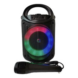 Bocina Portatil Bluetooth Altavoz Microfono Torre Sonido Rgb