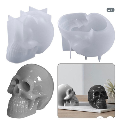 Molde Silicon Calavera Azúcar Craneo Vela 3d Jabón Chocolate