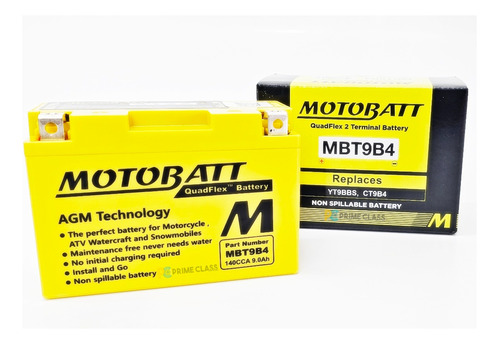 Bateria Motobatt 9ah 12v Mbt9b4  = Yt9bbs; Ct9b4