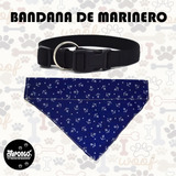 Bandana Mascota Mediana O Pequeña Collar Ajustable Marinero