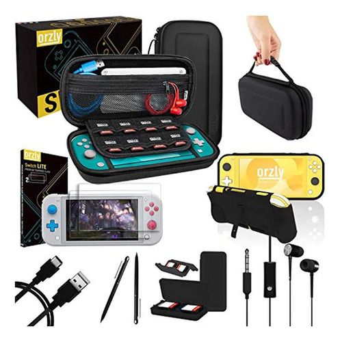 Orzly Switch Lite Accessories Bundle - Funda Y Protector