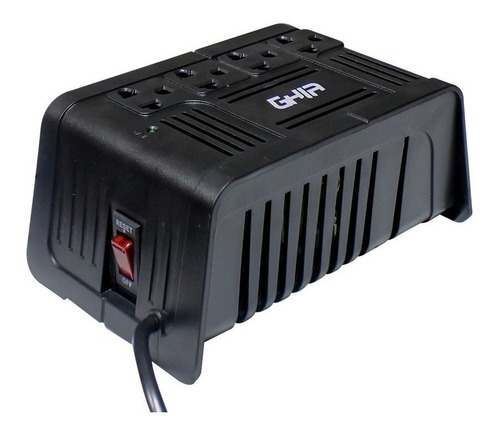 Regulador De Voltaje Ghia Con 4 Dispositivos 1000va 400 Watts Entrada Y Salida De 120v Ca Color Negro Modelo Gvr-010