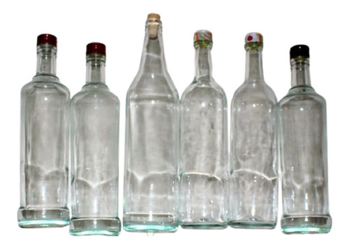 18 Botellas Vidrio Transparente Todas A