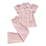 Pijama Cirúrgico Scrub Feminino Com Zíper 