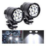 Par Faros Auxiliares Moto Exploradoras 6 Leds Estrobo