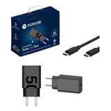 Carregador De Parede Motorola Turbo  50 Duo- Cabo Usb-c Cor Preto