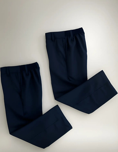Pack De 2 Pantalones Escolar Resorte Azul Marino Uniforme