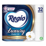 Papel Higiénico Hojas Dobles Regio Luxury Orchid Oil 32 Pack