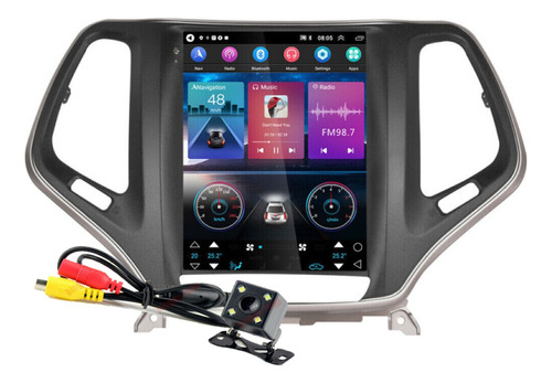 Estereo Android Carplay Jeep Cherokee 14-19 Tipo Tesla Cam V