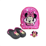 Kit Babuche Infantil Com Mochila Rosa Menina Sandália Oferta