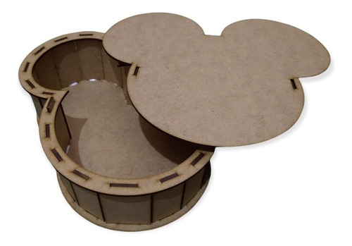 Caja Madera Mdf Para Regalo En Forma De Mickey Mouse. 