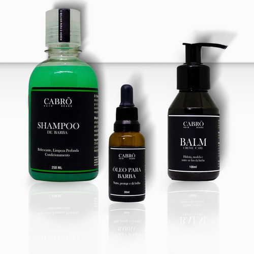 Kit Profissional De Cuidado Com A Barba -óleo Balm E Shampoo