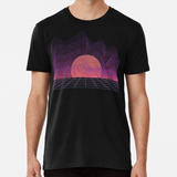 Remera New Retro Synthwave Soundwave Sunset Algodon Premium