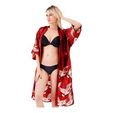 Kimono Japonés Yukata Grúa Manga Corta Túnica Dor Ropa