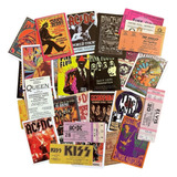 49 Adesivos Pôster Tickets Rock Mini Stickers Decoração Acdc