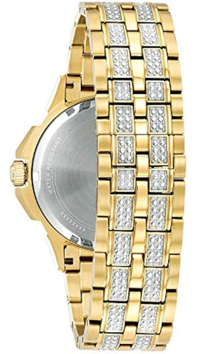 Bulova 98c126 Swarovski Crystal Pave Pulsera Reloj Para Homb