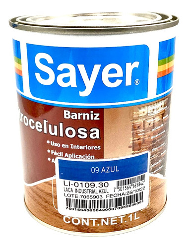 Nitrolaca Para Madera, Sayer Lack Varios Colores 1l