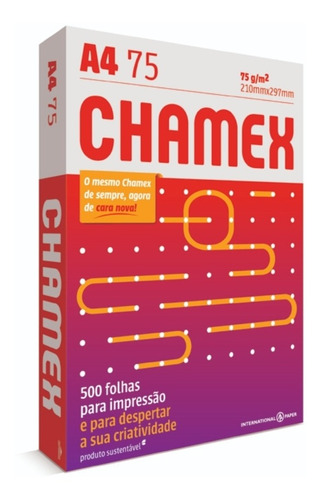 Papel Chamex A4 500 Folhas 75g/m2 210mm X 297mm Impressora
