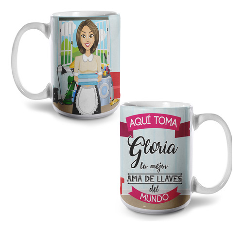 Taza La Mejor Ama De Llaves Personalizada 15oz Mod471