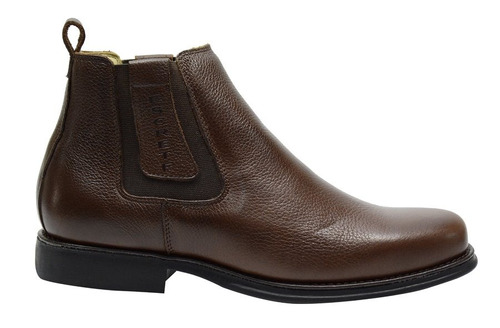 Bota Conforto Masculina Anti Stress Couro Marrom Legitimo