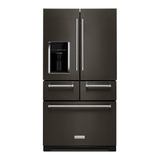 Refrigerador Auto Defrost Kitchenaid Krmf706e Black Stainless Steel Con Freezer 729l