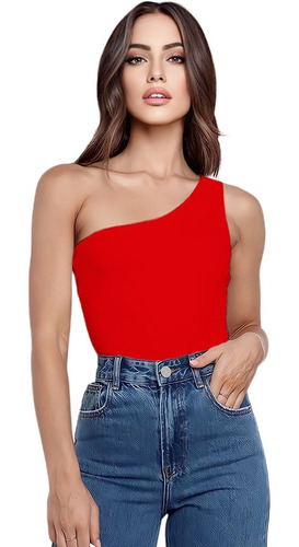 Blusa Sexy Ajustada Para Dama A Un Hombro, De Moda Casual