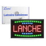 Letreiros Placas Led Luminária Decoração Lanche 220v Lumi