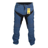 Pantalon Kohl-933 Para Moto Azul  Mezclilla Kevlar Moteros