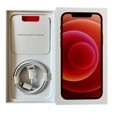 Caixa Vazia iPhone 12 Red 128 Gb Com Acessórios Novos