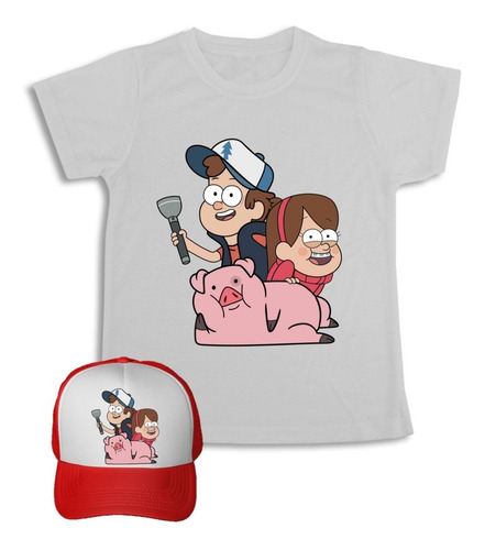 Gravity Falls Camiseta + Gorra  Combo Para Niños