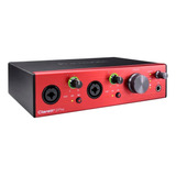 Interface De Áudio Focusrite Clarett 2pre Vermelha De 3ª Geração