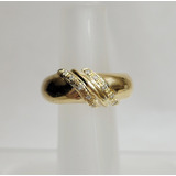 Anel Em Ouro 18k Com Brilhantes - Cod 38099