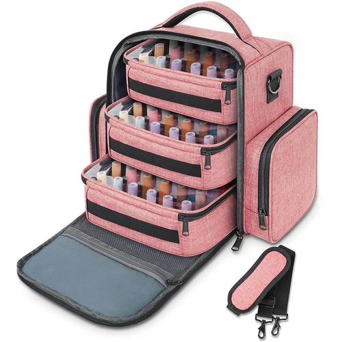 Bolso Organizador De Esmaltes De Uñas Yorepek 6050 Rosa