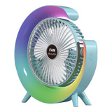 1 Ventilador De Escritorio Con Lámpara Ambiental Colores Usb