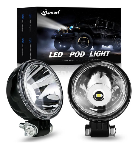 Par Faros De Niebla 3'' Redondos Jeep Wrangle Jk Moto Camion | Meses sin interés