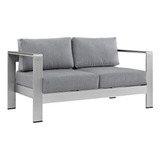 Juego De Sofa Modular De Aluminio Modway, De Color Plata Y B