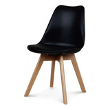Kit 4 Cadeiras Saarinen Leda Para Sala De Jantar Design Wood Cor Da Estrutura Da Cadeira Preto - Mageal